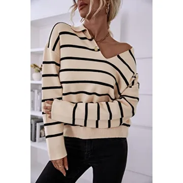 CFLONGE 2024 Fall Winter Women's Lightweight Striped Sweater
