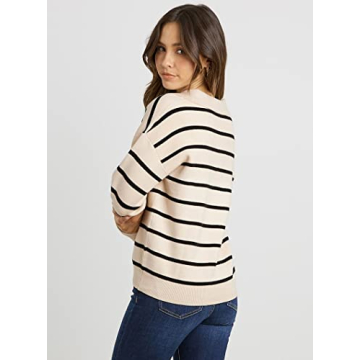 CFLONGE 2024 Fall Winter Women's Lightweight Striped Sweater
