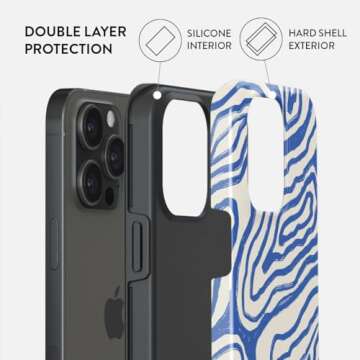 BURGA Phone Case for iPhone 15 Pro Max - Cute, Trendy, Aesthetic, Pattern Phone Cover, Hard Shell Pr...