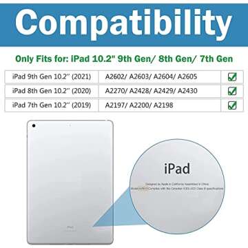 ProCase for iPad 10.2 Case - Stylish Hard Back Cover for iPad 9th 8th 7th Gen