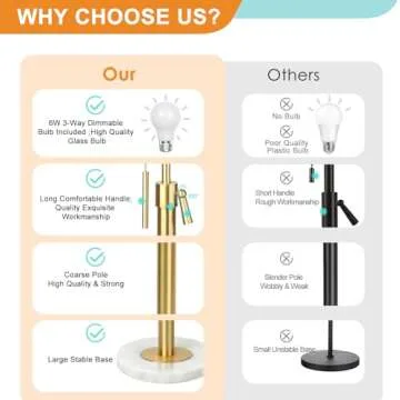 Lamp Modern Set of 2: 22" to 30" Height Adjustable Pull Chain Switch for Living Room Bedroom End Table, Marble Base White Linen Shade Golden Pole Nightstand Lamp Brass for Office, Bedside Table