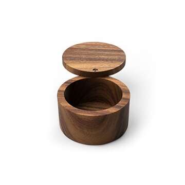 Ironwood Gourmet 28221 Appalachian Salt Cellar, Acacia Wood, 4 x 4 x 2.5 inches, Brown
