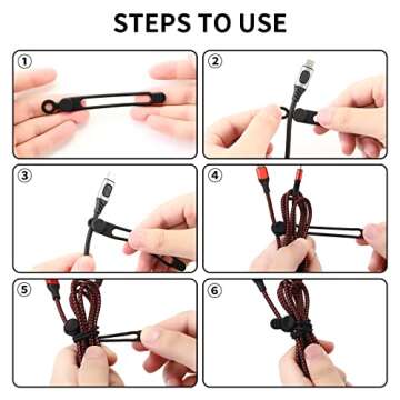 [12Park]UMUST Silicone Cable Ties, Reusable Cable Management Organizer,Cable Straps,Cord Ties,Multip...