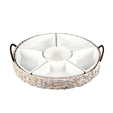 RANDEFURN 7-Piece Ceramic Serving Tray Set - Versatile Serving Platters for All Occasions