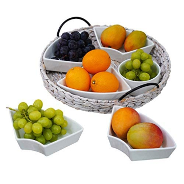 RANDEFURN 7-Piece Ceramic Serving Tray for Parties