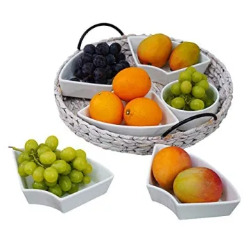 RANDEFURN 7-Piece Ceramic Serving Tray for Parties