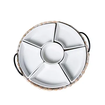 RANDEFURN 7-Piece Ceramic Serving Tray for Parties