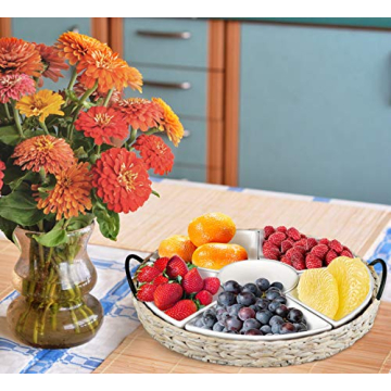 RANDEFURN 7-Piece Ceramic Serving Tray for Parties