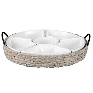 RANDEFURN 7-Piece Ceramic Serving Tray for Parties