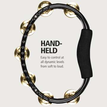 Meinl Percussion Traditional Handheld Tambourine Musical Instrument for Recording or Live — NOT Ma...