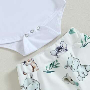 Ursobutegl Newborn Baby Boy Girl Clothes Im New Here Letter Printed Romper Onesie Pants with Hat Coming Home Outfits (White-Cartoon, Newborn)