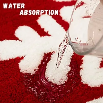 Plush Red Christmas Bathroom Rug for Holiday Decor