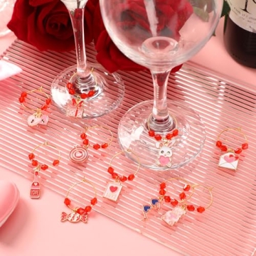 SANNIX 24pcs Valentine's Day Wine Glass Charms Set