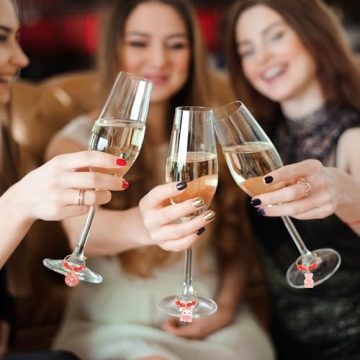 SANNIX 24pcs Valentine's Day Wine Glass Charms Set