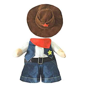 NACOCO Cowboy Dog Costume with Hat for Small Pets