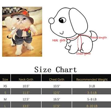 NACOCO Cowboy Dog Costume with Hat for Small Pets