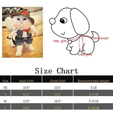 NACOCO Cowboy Dog Costume with Hat for Small Pets