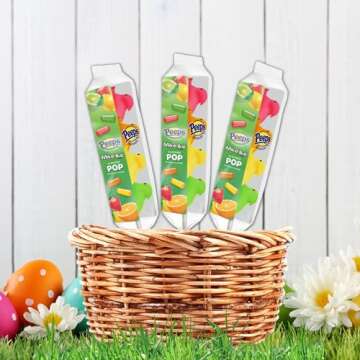 Rainbow Marshmallow Easter Peeps Candy Chicks on a Stick Lollipop, Pack of 3