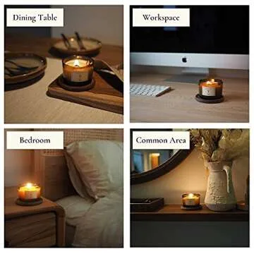 PRISTINE Paris Scented Candles for Home Scented | Wood Wicked Candles | Roses & Sandalwood Mini Candle |3 oz 16 Hour Burn | All Natural Soy Candles | Rose Candles | Clean Calming Aromatherapy