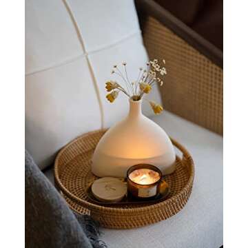 PRISTINE Paris Scented Candles for Home Scented | Wood Wicked Candles | Roses & Sandalwood Mini Candle |3 oz 16 Hour Burn | All Natural Soy Candles | Rose Candles | Clean Calming Aromatherapy