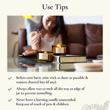 PRISTINE Paris Scented Candles for Home Scented | Wood Wicked Candles | Roses & Sandalwood Mini Candle |3 oz 16 Hour Burn | All Natural Soy Candles | Rose Candles | Clean Calming Aromatherapy