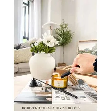 PRISTINE Paris Scented Candles for Home Scented | Wood Wicked Candles | Roses & Sandalwood Mini Candle |3 oz 16 Hour Burn | All Natural Soy Candles | Rose Candles | Clean Calming Aromatherapy