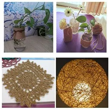 Natural Jute Twine 3 Ply, LaZimnInc Best Arts Crafts Gift Twine, Christmas Twine Industrial Packing Materials Durable String for Gardening Applications (1 Pcs x 300 Feet)