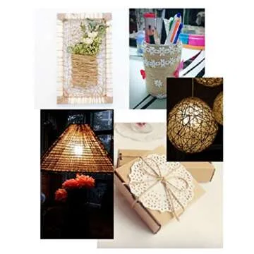 Natural Jute Twine 3 Ply, LaZimnInc Best Arts Crafts Gift Twine, Christmas Twine Industrial Packing Materials Durable String for Gardening Applications (1 Pcs x 300 Feet)