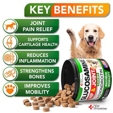 Glucosamine for Dogs - Hip and Joint Supplement for Dogs - Glucosamine Chondroitin - Joint Pain Reli...