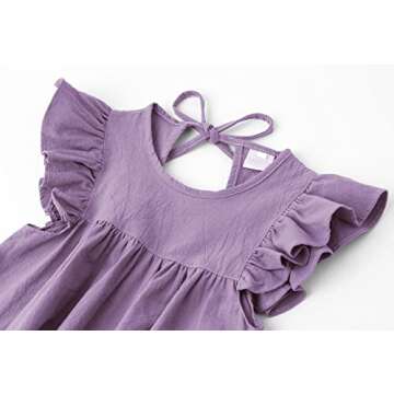 Dutebare Toddler Girls Ruffle Summer Dress Casual Style