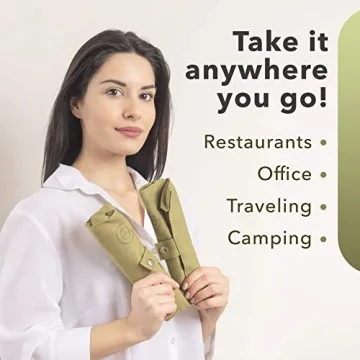 Greenzla Bamboo Utensils Set with Toothbrushes & Straw