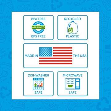 Re-Play Made in USA 12 Oz. Reusable Plastic Bowls, Pack of 3 Without Lid - Dishwasher and Microwave Safe Bowls for Snacks and Everyday Dining - Toddler Bowl Set 5.75" x 5.75" x 2", Princess