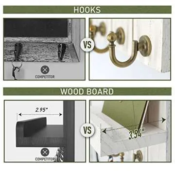 Rebee Vision Wall Mount Key Holder - Rustic White Decor