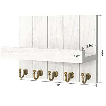 Rebee Vision Wall Mount Key Holder - Rustic White Decor