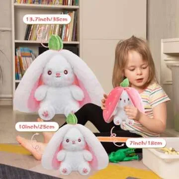MIAODAM 13.7inch Bunny Plush Toy - Unique Reversible Design