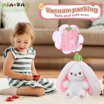 MIAODAM 13.7inch Bunny Plush Toy - Unique Reversible Design