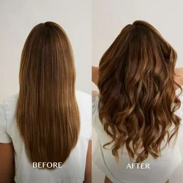 Kristin Ess Hair NANOBLACK 11/4 Inch Automatic Ceramic Curling Iron + Style Assist Blow Dry Heat Protectant Spray - Dual Voltage Hair Styling Beach Waver + Curler - Smooth Barrel + Digital Display