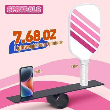 Sprypals Pickleball Paddles,USAPA Approved Fiberglass Pickleball Set of 2,Lightweight Pickleball Rackets with 4 Pickleballs 2 Cooling Towels & 1 Bag,Great Pickle Ball Paddle Gifts for Beginners & Pros