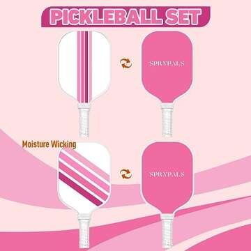 Sprypals Pickleball Paddles,USAPA Approved Fiberglass Pickleball Set of 2,Lightweight Pickleball Rackets with 4 Pickleballs 2 Cooling Towels & 1 Bag,Great Pickle Ball Paddle Gifts for Beginners & Pros