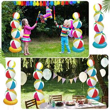 Crtiin Summer Beach Balls Yard Signs - 39 Inch Lawn Decor