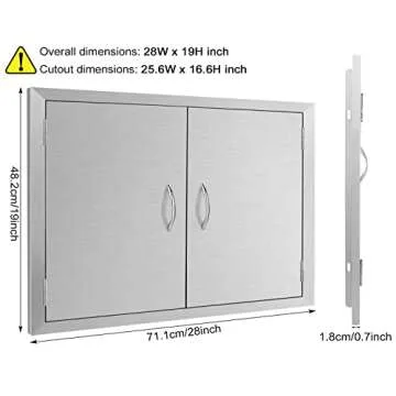 Seeutek Outdoor Kitchen BBQ Access Door - Stainless Steel 28W