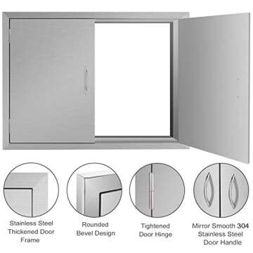Seeutek Outdoor Kitchen BBQ Access Door - Stainless Steel 28W