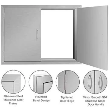 Seeutek Outdoor Kitchen BBQ Access Door - Stainless Steel 28W