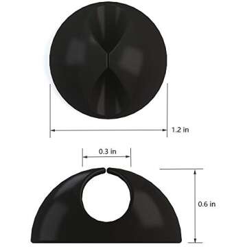 Cable Clips Cord Organizer, Tomorotec Multipurpose Cable Holder with Adhesive Pad Cord Management System, Desktop Cable Organizer for HDMI, Charging Cable, Ethernet, USB Cable (Black 36pcs)