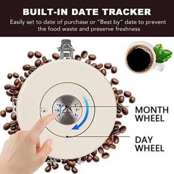 ShanSon Coffee Canister Airtight Coffee Container Stainless Steel Coffee Bean Storage Container with Scoop Coffee Canister for Beans Grounds Sugar Flour Tea Cereal,16OZ, Beige