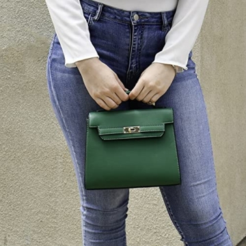 EVVE Women's Chic Pebbled Leather Satchel Bag