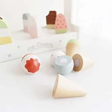 nunukids Wooden Ice Cream Set for Toddlers Fun Play
