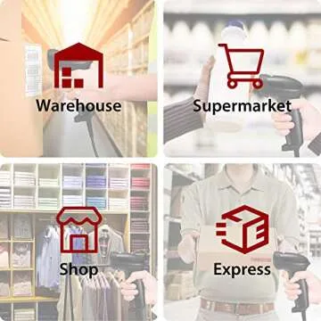 Esky Barcode Scanner with Stand, Wired Handheld Bar Code Scanner with Adjustable Stand, Automatic 1D USB Laser Scanner Support Windows/Mac/Linux for Store, Supermarket, Warehouse, Library