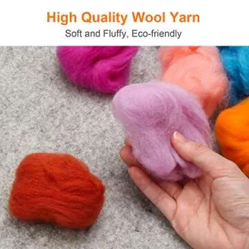 Coitak 72 Colors Fibre Wool Yarn Roving for Needle Felting Hand Spinning DIY Craft Materials