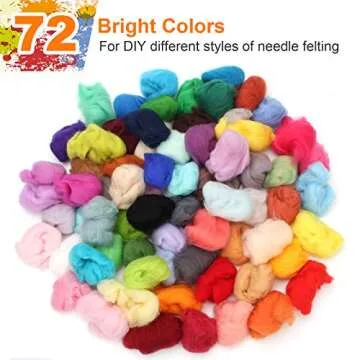 Coitak 72 Colors Wool Yarn Roving for Needle Felting